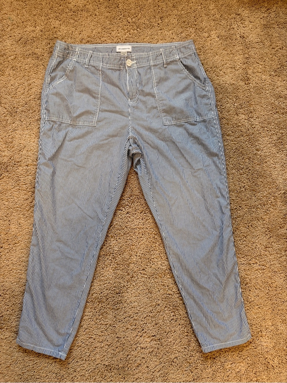 Liz Claiborne Blue and White Striped Women's Trousers